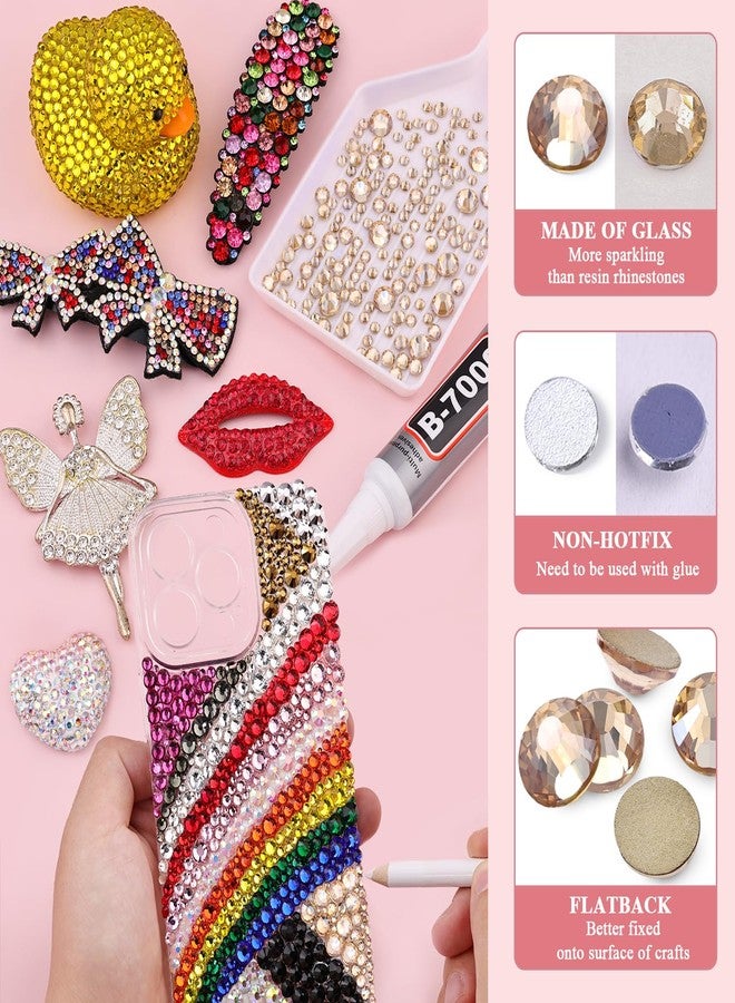 TINKRSTUFF 2000PCS SS20/5mm Crystal Rhinestones (Golden Shadow/Champagne), Bedazzling Flatback Glass Rhinestones for Crafting, Gems Diomand for Tumbler Shoes Clothing Nail Art - Image 4